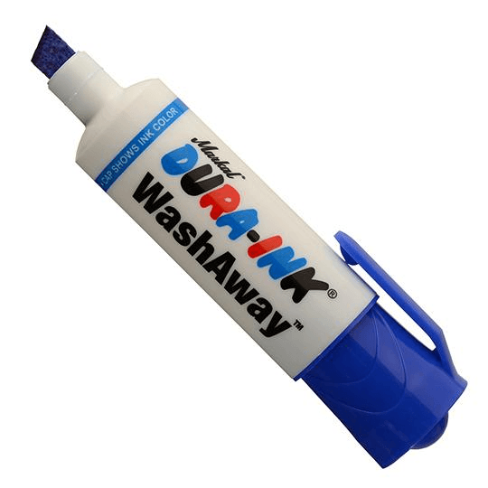 096302 Markal DURA-INK WashAway - 1/8" (3 mm), 5/8" (16 mm) Mark Size - Blue - (Case of 48) - Beltsmart