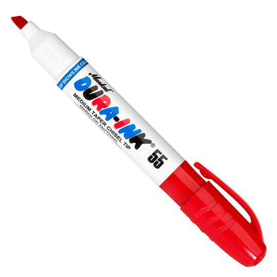096528 Markal DURA-INK 55 - 1/16" (1.5 mm), 3/16" (4.5 mm) Mark Size - Red - (Case of 48) - Beltsmart