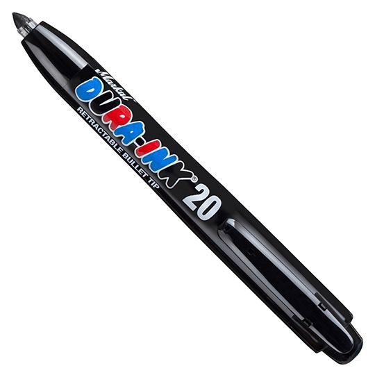 096575 Markal DURA-INK 20 - Retractable - 1/16" (1.5 mm) Mark Size - Black - (Case of 24) - Beltsmart