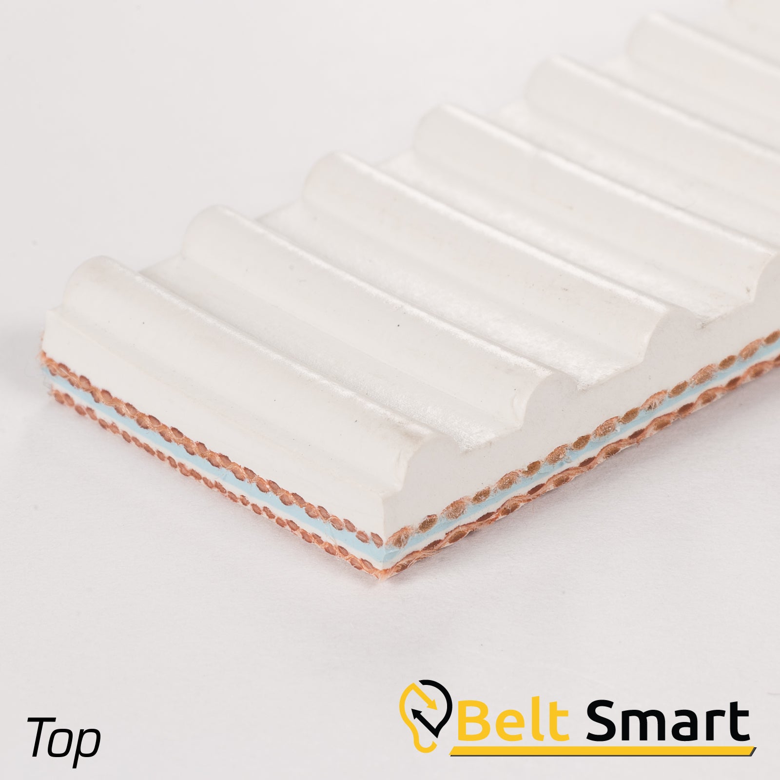 BS013A - #13a Beltservice 2 Ply Fabsyn Corrugated White Nitrile COS Conveyor Belt