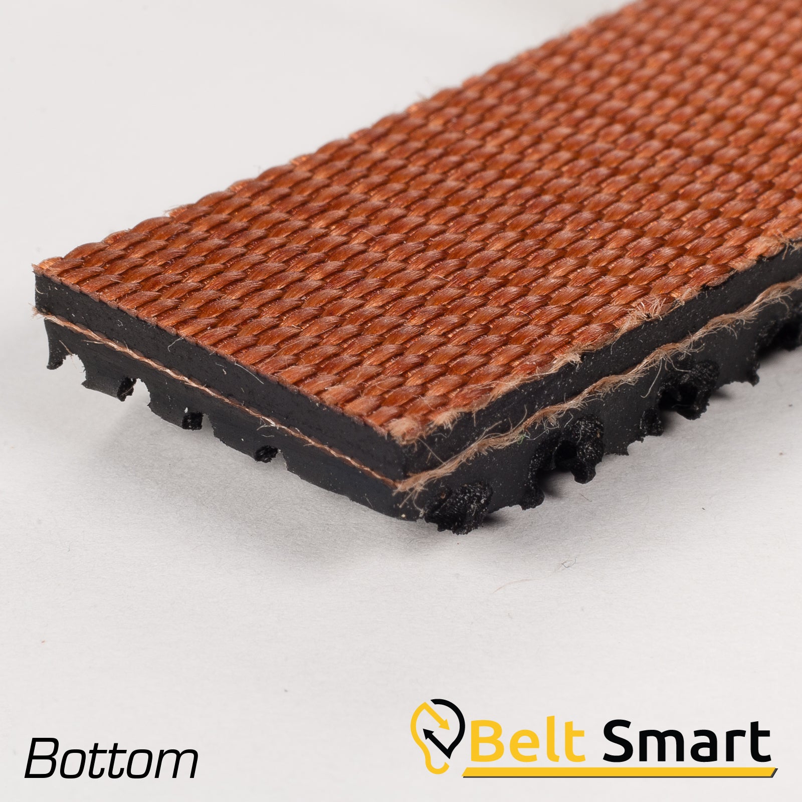BS054 - #54 Beltservice 2 Ply 150 Black Roughtop x Bare Conveyor Belt