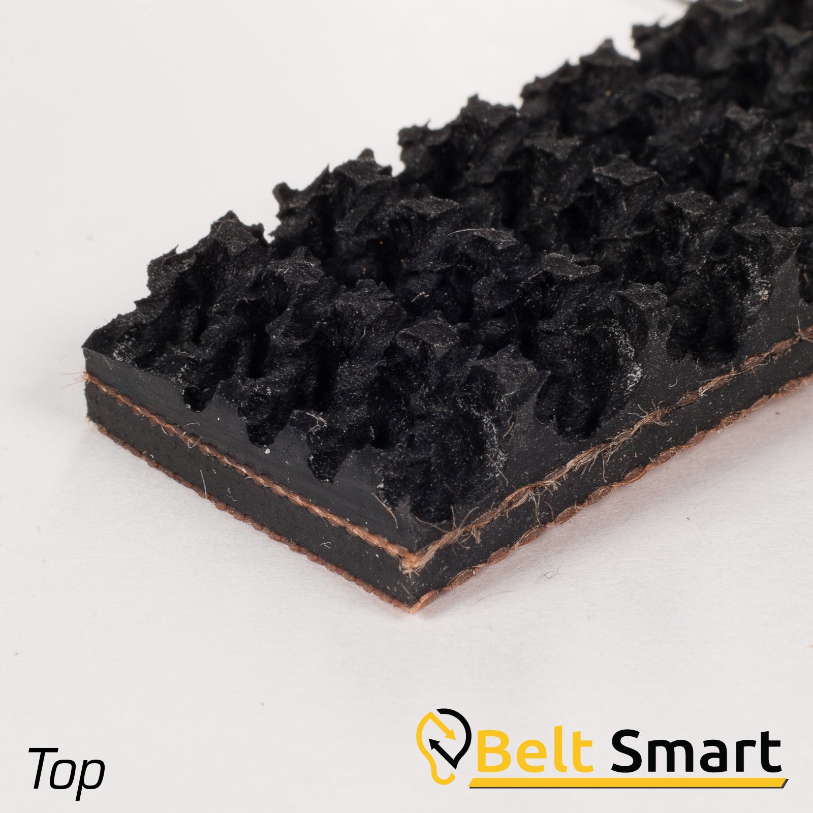 BS054 - #54 Beltservice 2 Ply 150 Black Roughtop x Bare Conveyor Belt
