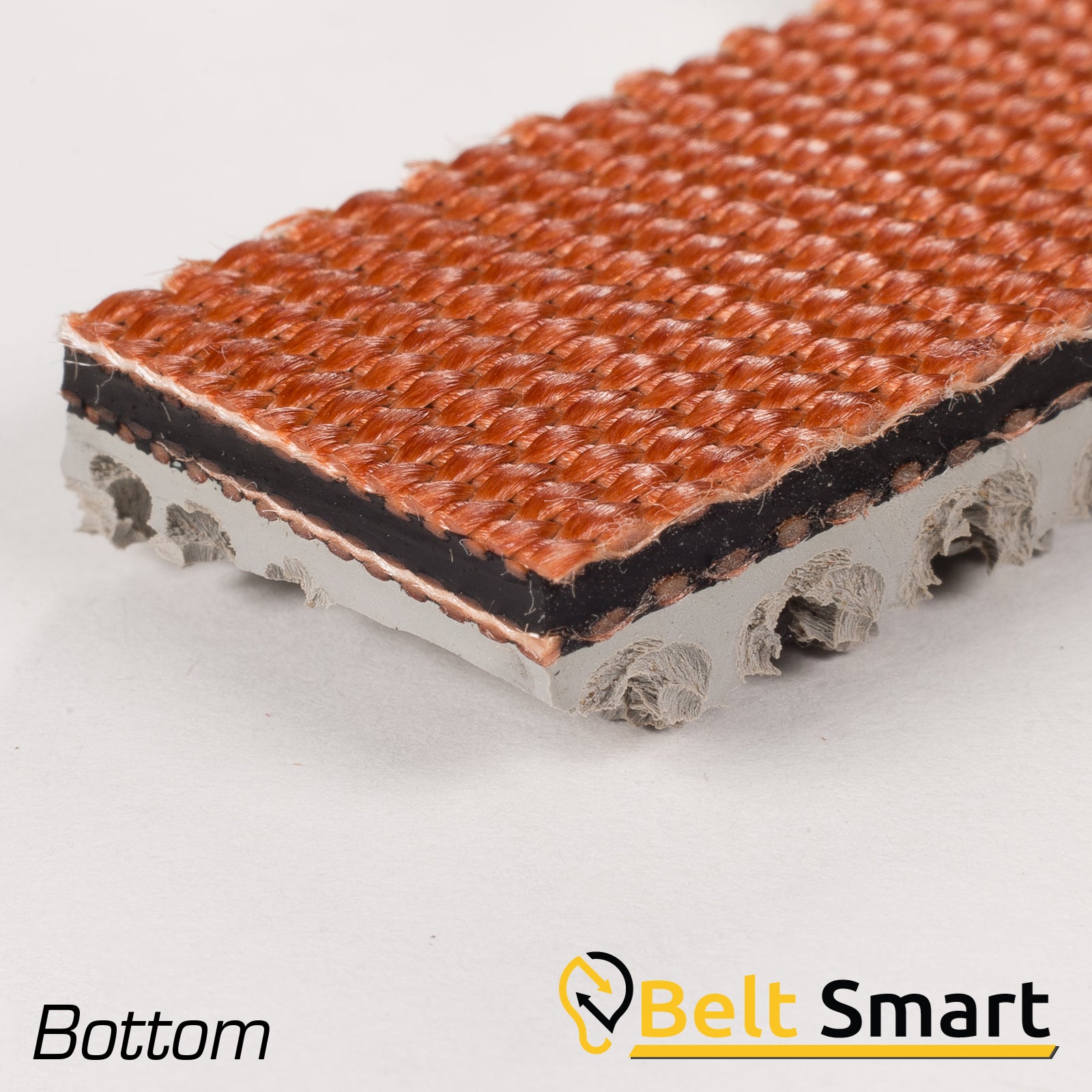 BS055A - #55a Beltservice 2 ply 210 Gray Roughtop x Bare Conveyor Belt