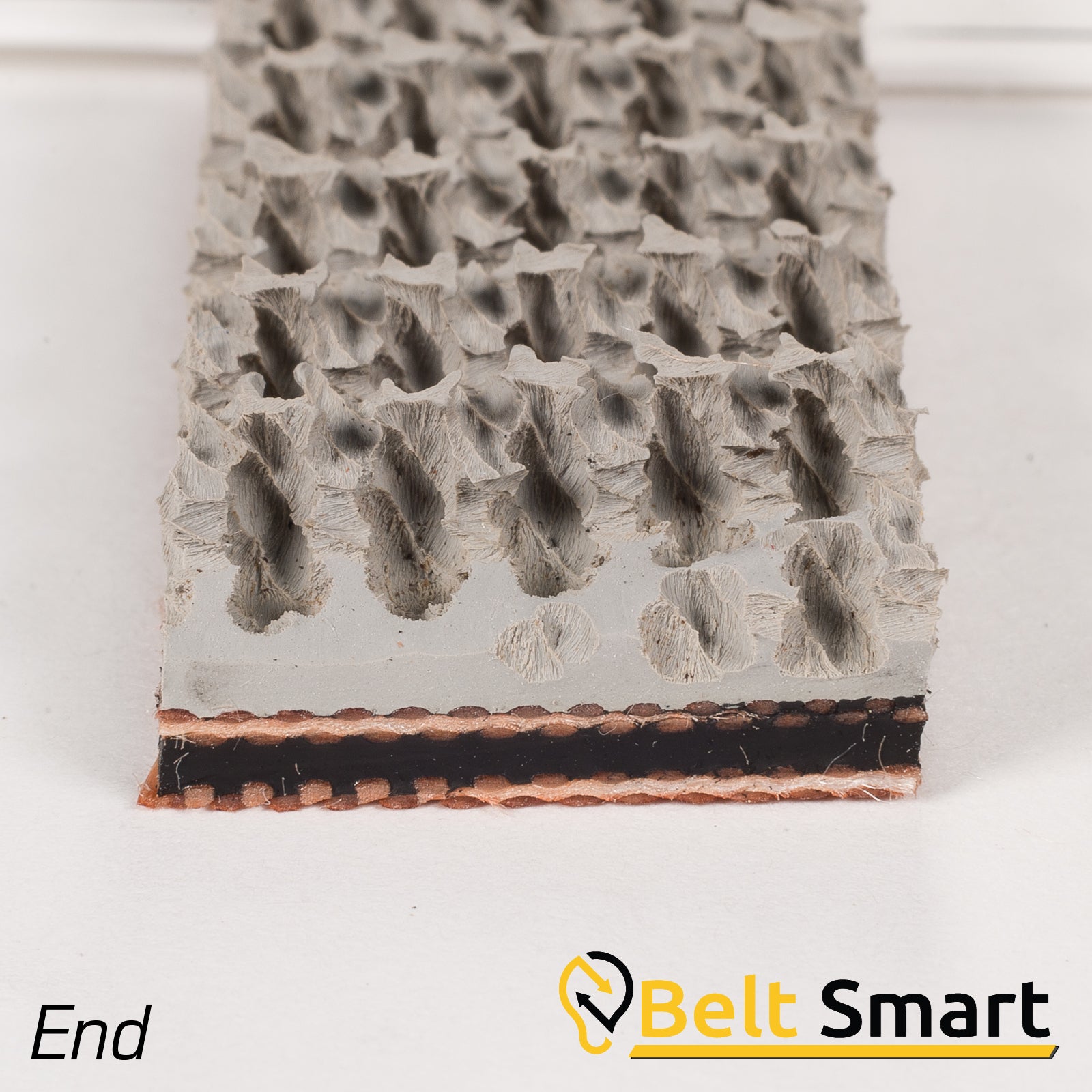 BS055A - #55a Beltservice 2 ply 210 Gray Roughtop x Bare Conveyor Belt