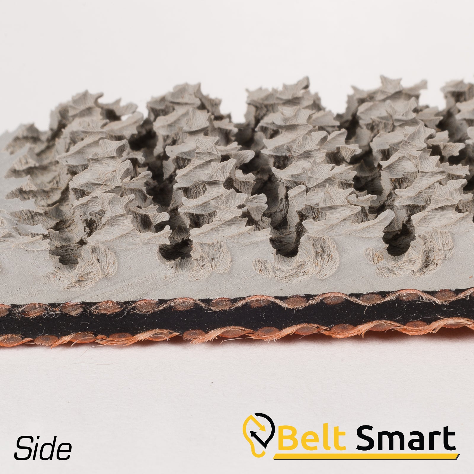 BS055A - #55a Beltservice 2 ply 210 Gray Roughtop x Bare Conveyor Belt