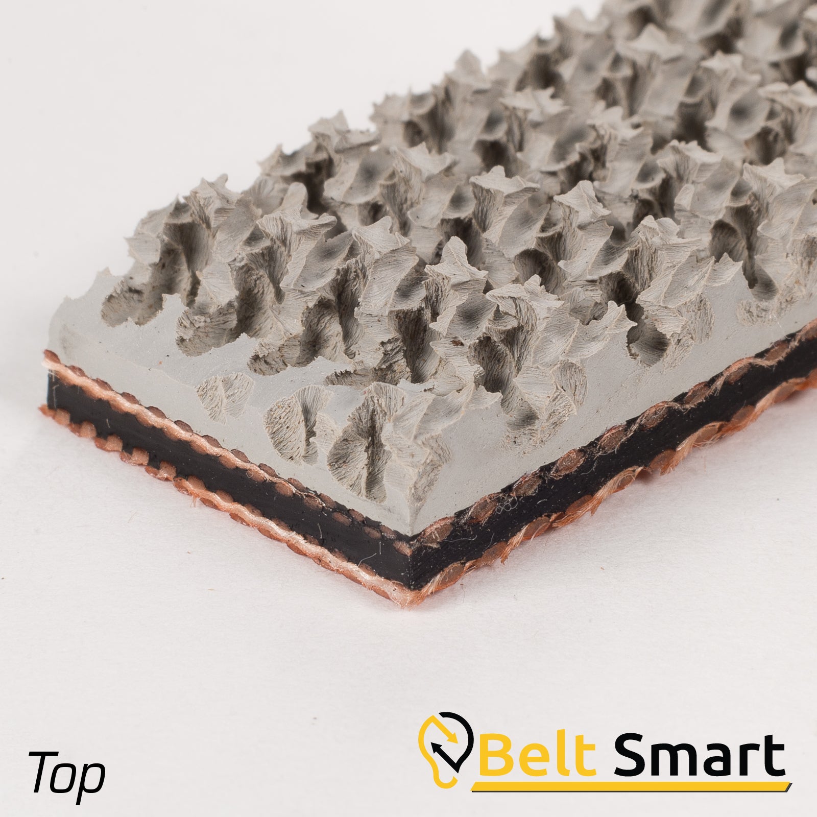BS055A - #55a Beltservice 2 ply 210 Gray Roughtop x Bare Conveyor Belt