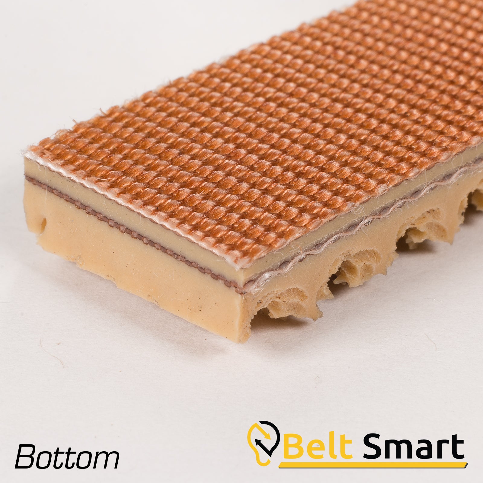 BS059A - #59a Beltservice 2 Ply 160 Tan Pure Gum Roughtop x Bare Conveyor Belt