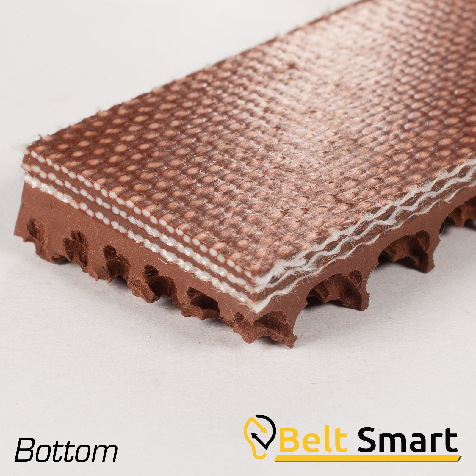 BS060 - #60 Beltservice 3 Ply Poly 135 Brown Nitrile Roughtop x FS Conveyor Belt