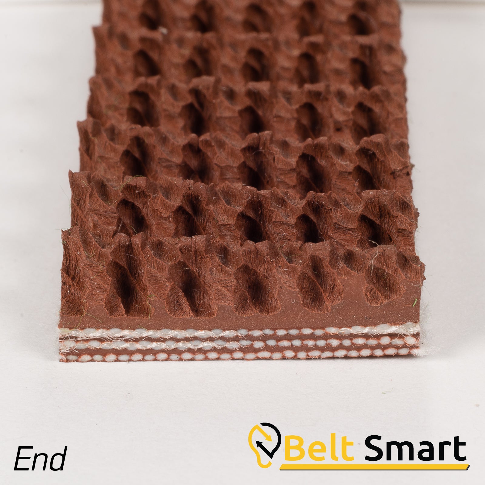 BS060 - #60 Beltservice 3 Ply Poly 135 Brown Nitrile Roughtop x FS Conveyor Belt