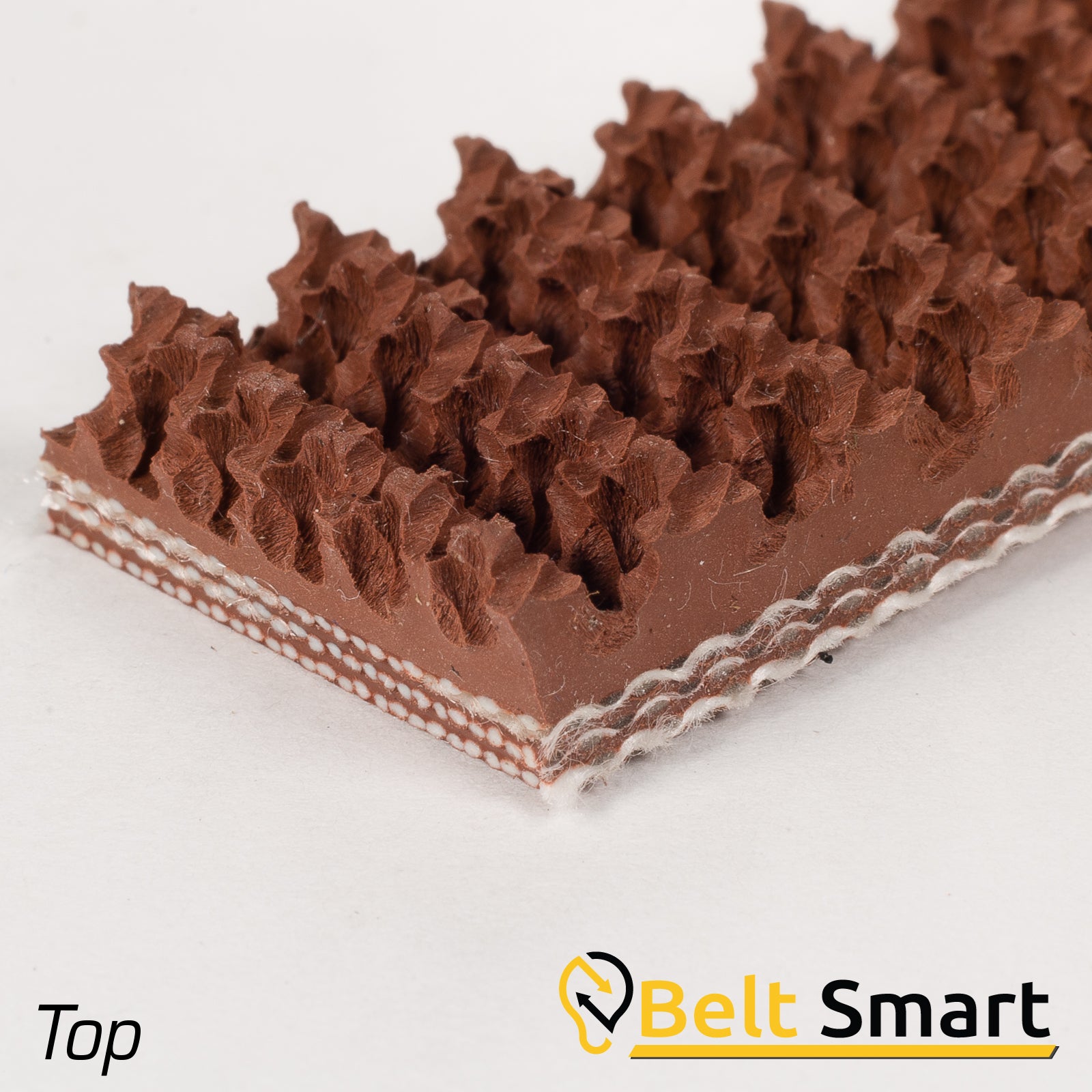 BS060 - #60 Beltservice 3 Ply Poly 135 Brown Nitrile Roughtop x FS Conveyor Belt