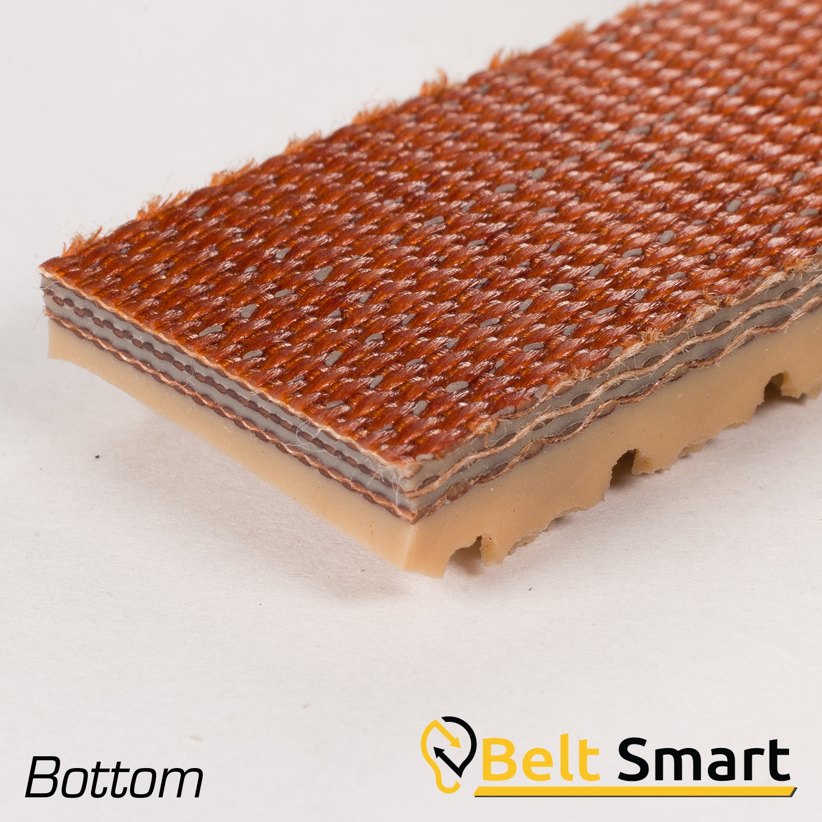 BS060B - #60b Beltservice 3 Ply 225 Tan Rubber Roughtop x Bare Conveyor Belt