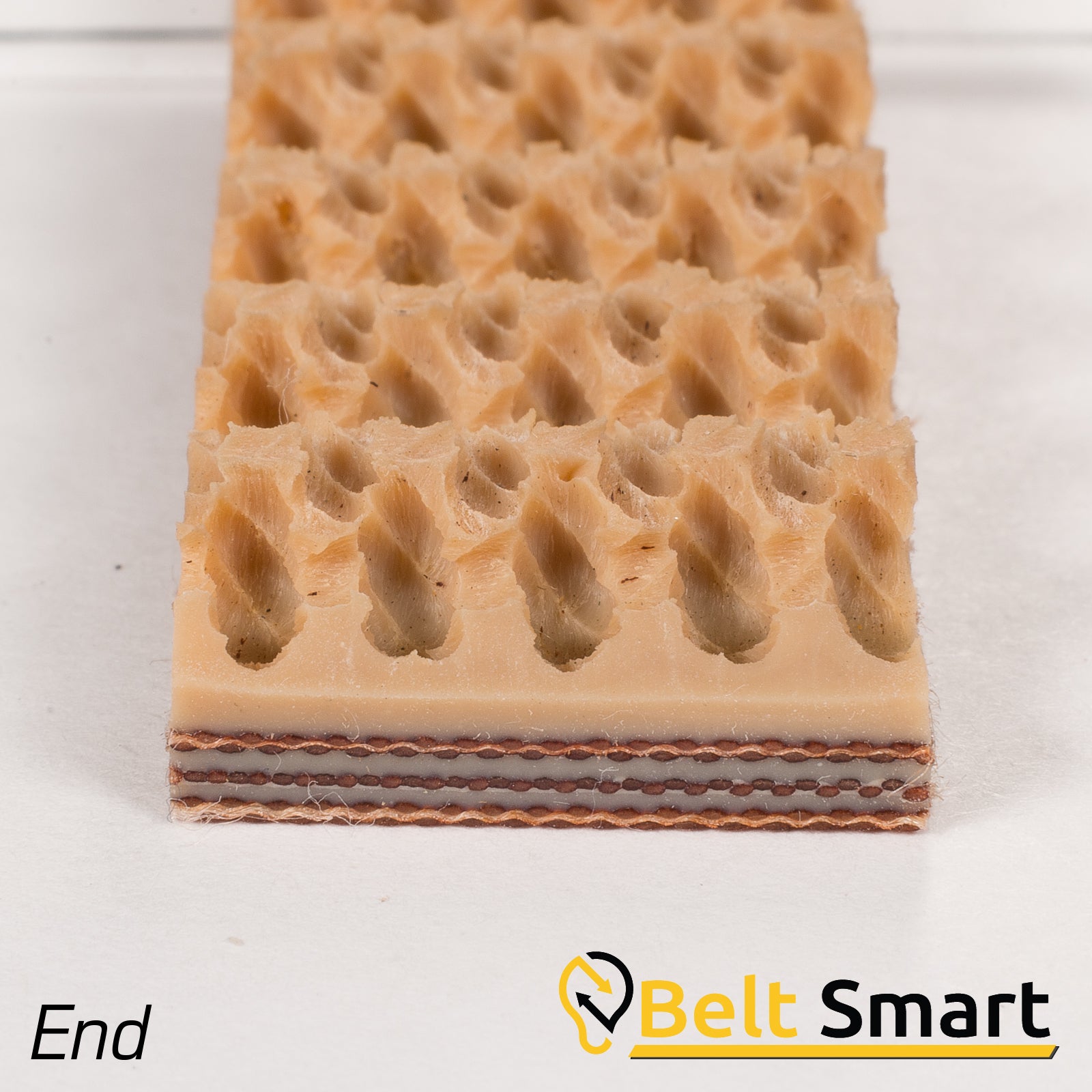 BS060B - #60b Beltservice 3 Ply 225 Tan Rubber Roughtop x Bare Conveyor Belt