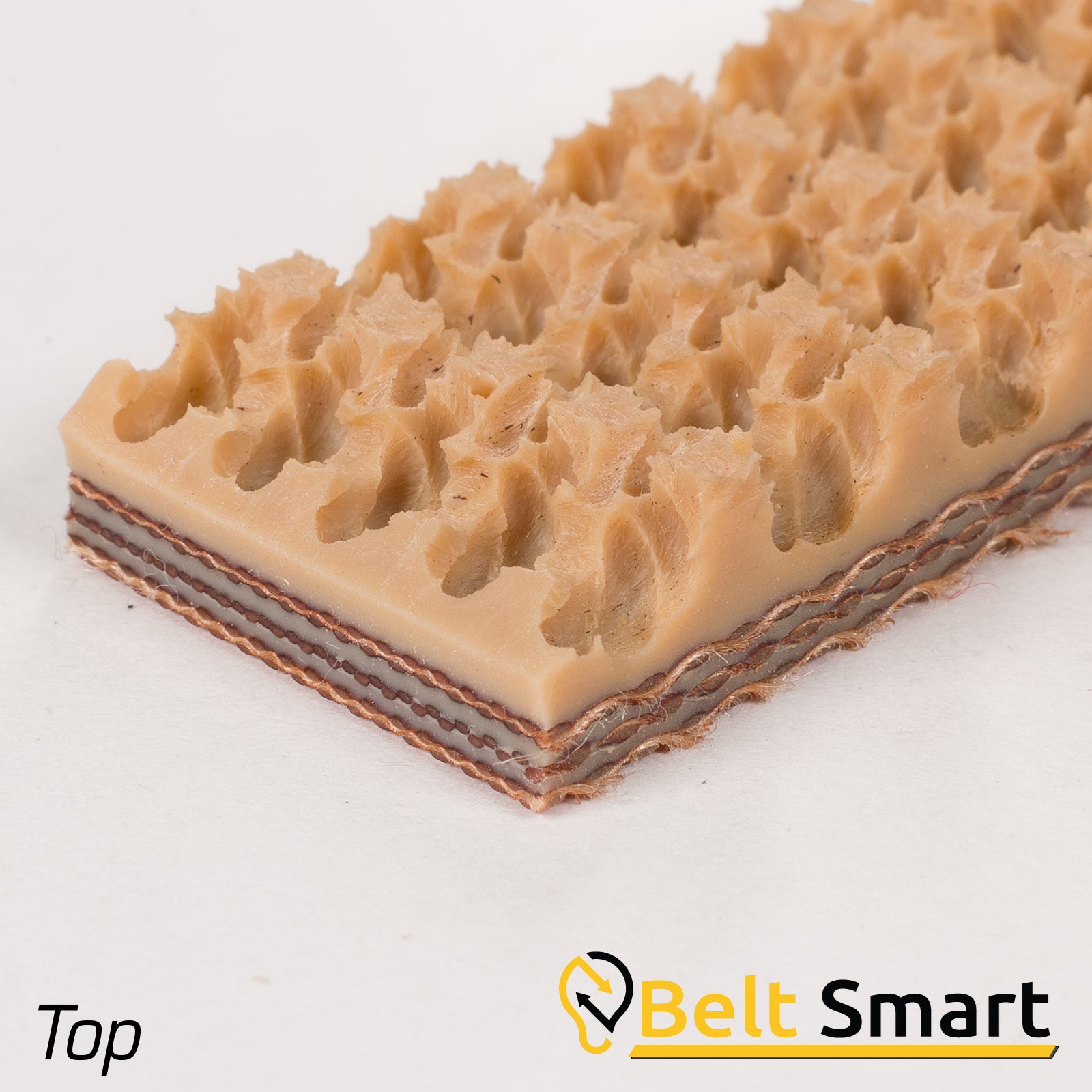 BS060B - #60b Beltservice 3 Ply 225 Tan Rubber Roughtop x Bare Conveyor Belt
