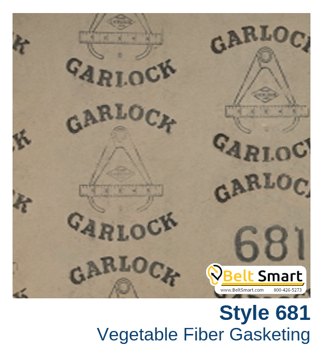 Garlock Vegetable Fiber Gasketing Style 681 - 0.010 in. thick / 36in. x 25 yards