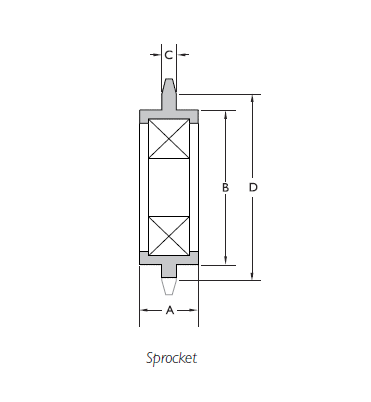 CS8003 by Fenner Drives | Powermax Sprocket | Bearing Type: 6203-2RS-10 | Bore Size: 5/8" | Chain #: 80 | Teeth: 12