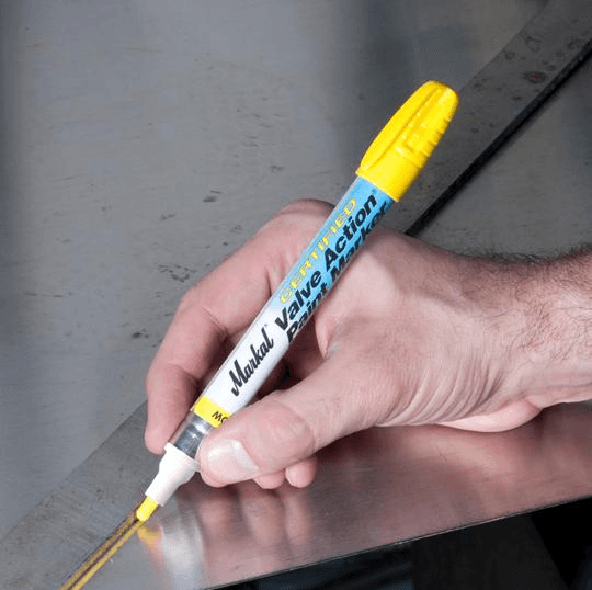 096884 Markal Certified Valve Action Paint Marker - 1/8" (3 mm) Mark Size - Blue (Case of 48) - Beltsmart