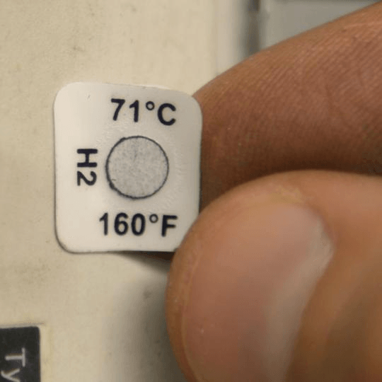 026255 Tempil Tempilabel Series 21 Temperature Indicating Label: 140 deg. F - (Pack of 210) - Beltsmart