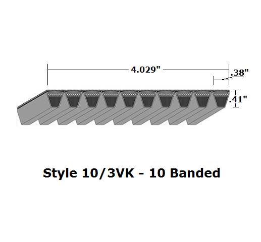 10/3VK710 Wedge 10- Banded Kevlar V- Belt - 10/3VK - 71" O. C. - Beltsmart