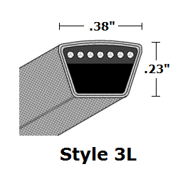 3L620 Fractional Horsepower (FHP) V- Belt - 3L - 62" O. C. - Beltsmart