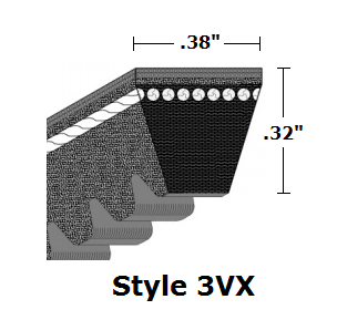3VX210 by Bestorq | Cogged Wedge Raw Edge V-Belt | 3VX Section | 21