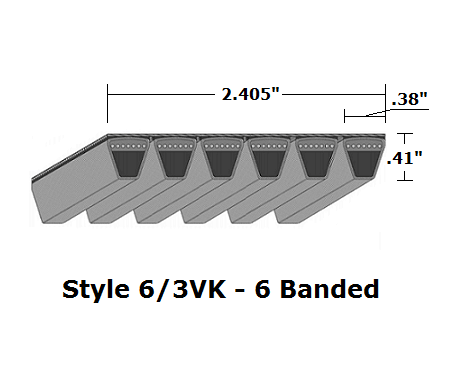 6/3VK670 by Bestorq | Wedge 6- Banded Kevlar V-Belt | 6/3VK Section | 67" O.C.