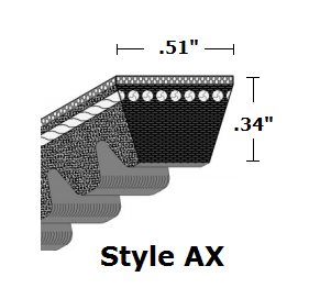 AX85 by Bestorq | Classical Cogged Raw Edge V-Belt | AX Section | 87" O.C.